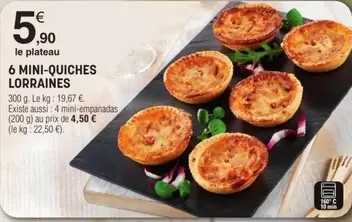 6 Mini-quiches Lorraines offre à 5,9€ sur E.Leclerc