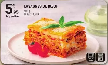 Lasagnes De Bœuf offre à 5,95€ sur E.Leclerc