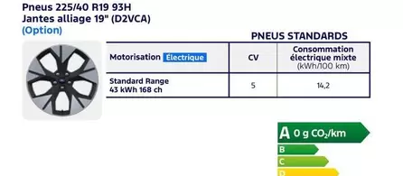 Pneus 225/40 R19 93H Jantes Alliage 19" offre sur Ford