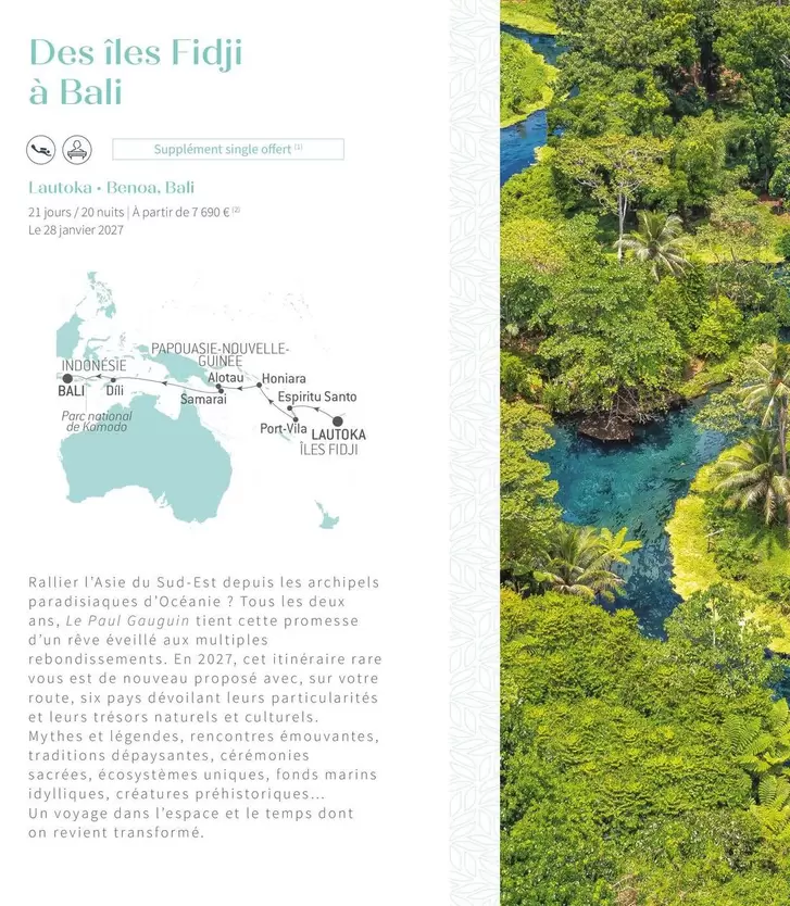 Des Iles Fidji À Bali offre sur Ponant
