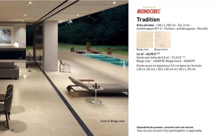 Monocibec - Tradition Grès Cérame offre à 62,9€ sur Point P