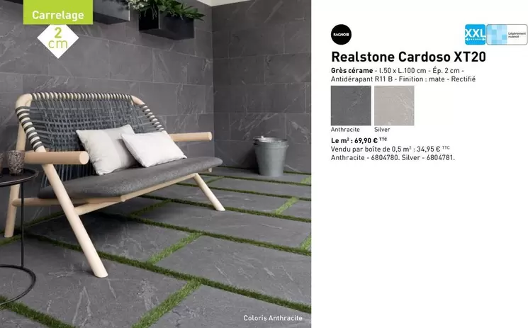 Ragno - Realstone Cardoso XT20 ,  Grès Cérame offre à 69,9€ sur Point P