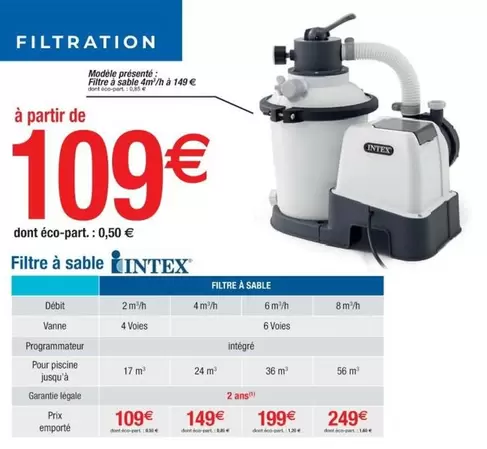 Intex - Filtre à sable offre à 109€ sur Cora