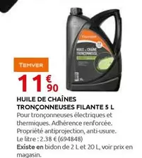 Temver - Huile De Chaînes Tronçonneuses Filante  offre à 11,9€ sur Rural Master