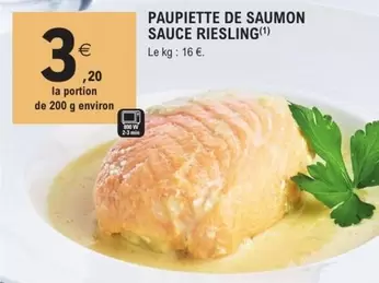 Paupiette De Saumon Sauce Riesling offre à 3,2€ sur E.Leclerc
