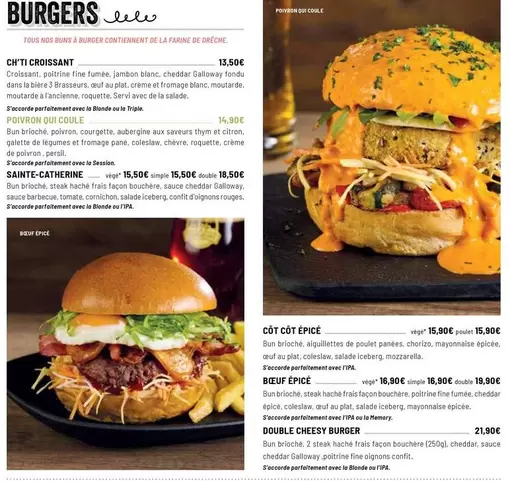 Burgers  offre à 13,5€ sur Les 3 brasseurs