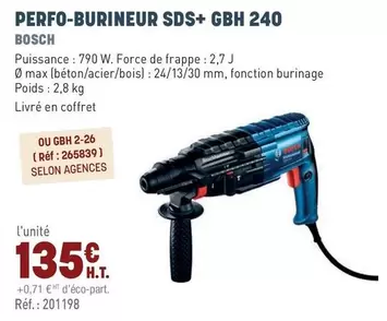 Bosch - Perfo-Burineur Sds+ Gbh 240 offre à 135€ sur Quéguiner