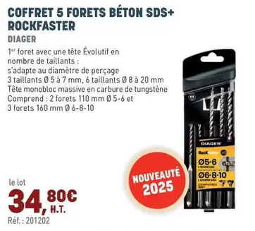 Coffret 5 Forets Béton Sds+ Rockfester offre à 34,8€ sur Quéguiner
