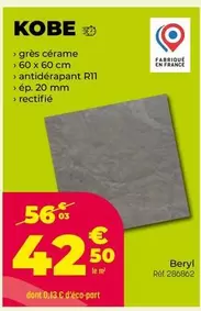 Kobe offre à 42,5€ sur Quéguiner