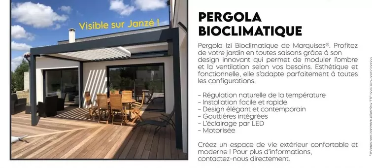 Pergola Bioclimatique offre sur Tout faire matériaux