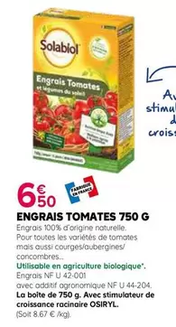 Solabiol - Engrais Tomates  offre à 6,5€ sur Kiriel