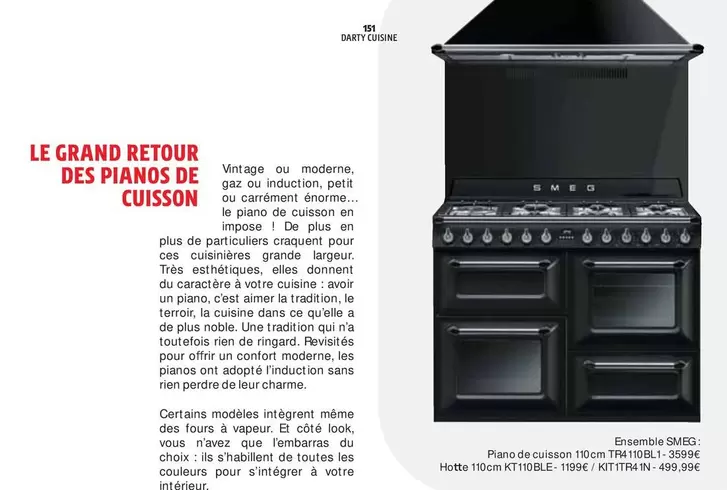 Smeg - Le Grand Retour Des Pianos De Cuisson offre sur Darty