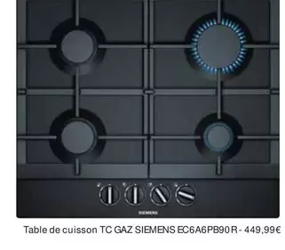 Table De Cuisson Tc Gaz offre à 449,99€ sur Darty