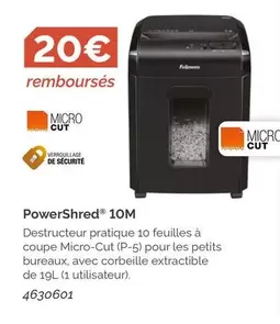Fellowes - Powershred 10m offre sur LDLC