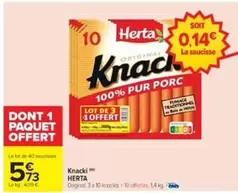 Herta - Knacki offre à 5,73€ sur Cora