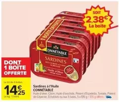 Connetable - Sardines À L'huile offre à 14,25€ sur Cora