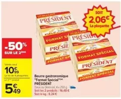 Président - Beurre Gastronomique "format Spécial offre à 10,99€ sur Cora