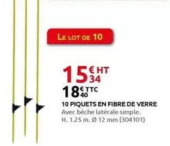 10 Piquets En Fibre De Verre offre à 18,4€ sur Rural Master