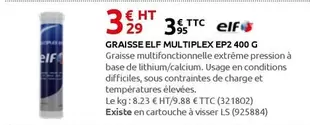 Elf - Graisse Elf Multiplex Ep2 400g offre à 3,95€ sur Rural Master