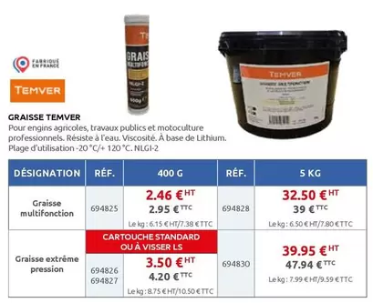 Temver - Graisse Multifunction 400g offre à 2,95€ sur Rural Master