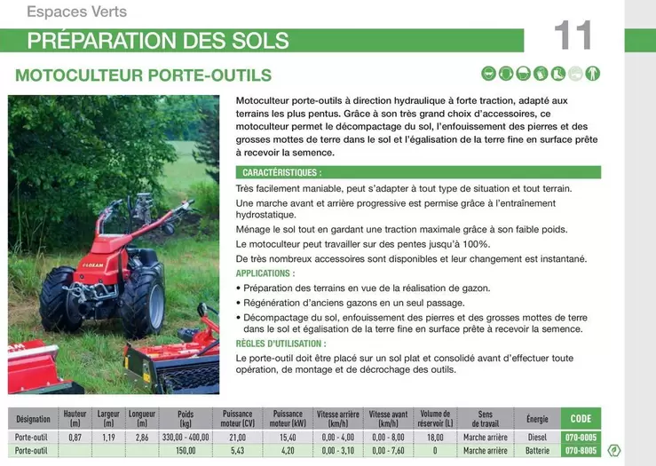 Préparation Des Sols Motoculteur Porte-Outils offre sur Loxam