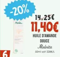 Melvita - Huile D'amande Douce offre à 11,4€ sur Naturalia