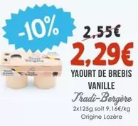 Tradi-Bergère - Yaourt De Brebis Vanille offre à 2,29€ sur Naturalia