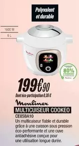 Moulinex - Multicuiseur Cookeo CE85BA10  offre à 199,9€ sur Blanc Brun