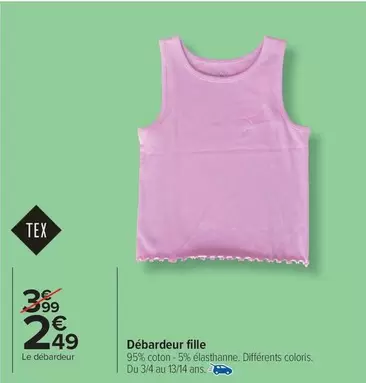 Débardeur Fille offre à 2,49€ sur Carrefour Market