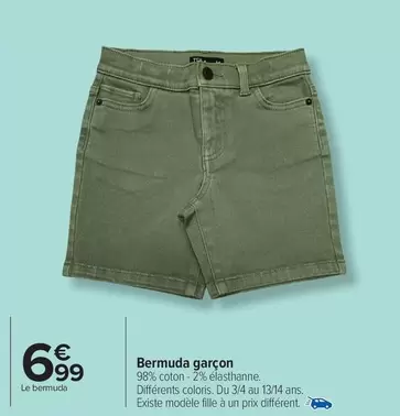 Bermuda Garçon offre à 6,99€ sur Carrefour Market