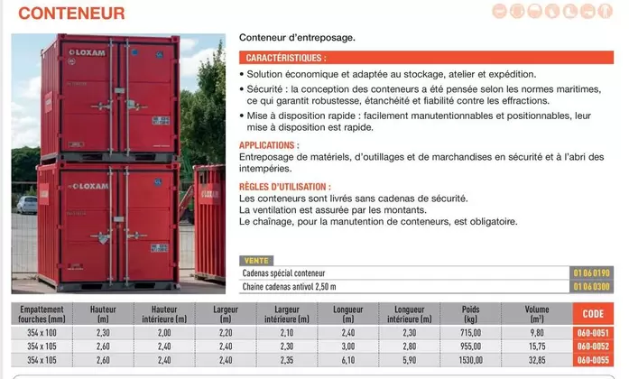 Loxam - Conteneur offre sur Loxam