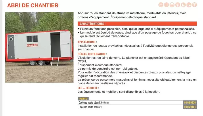 Abri De Chantier offre sur Loxam