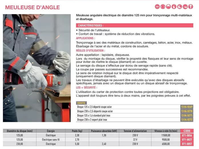 Loxam - Meuleuse D'angle offre sur Loxam