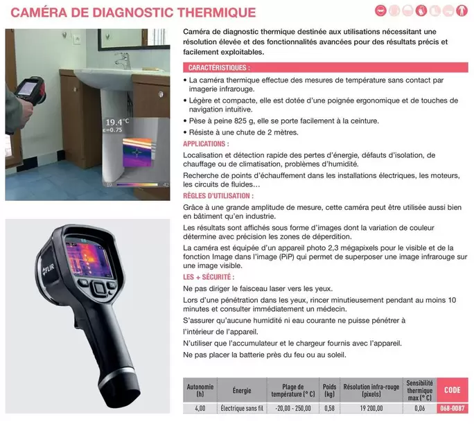 Camera De Diagnostic Thermique offre sur Loxam