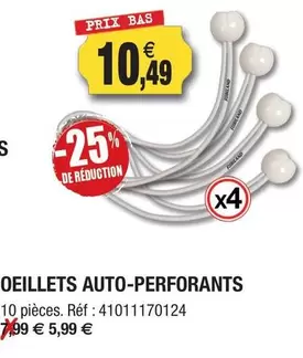 Oeillets Auto Perforants offre à 10,49€ sur Outiror