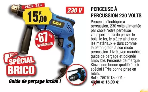 Perceuse A Percussion 230 Volts offre à 15€ sur Outiror