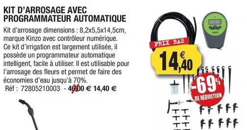 Kit D'Arrosage Avec Programmateur Automatique offre à 14,4€ sur Outiror