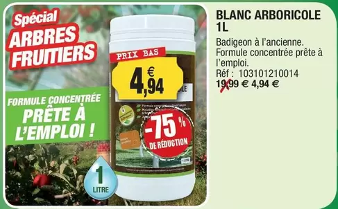 Blanc Arboricole offre à 4,94€ sur Outiror