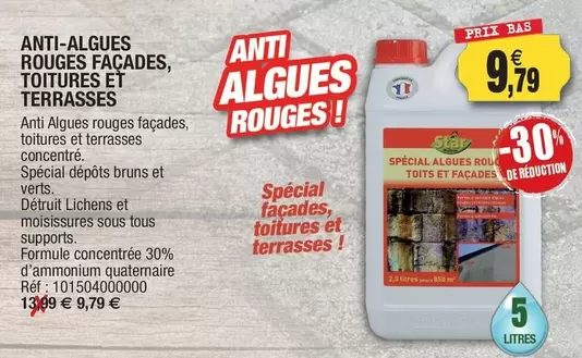Anti-algues Rouges Facades, Toitures Et Terrasses offre à 9,79€ sur Outiror
