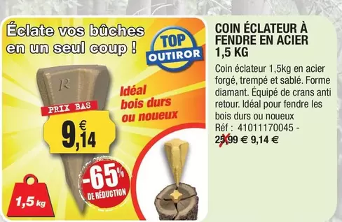 Coin Éclateur À Fendré En Acier 1,5 Kg offre à 9,14€ sur Outiror