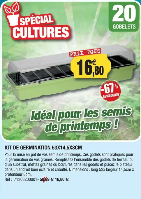 Kit De Germination offre à 16,8€ sur Outiror