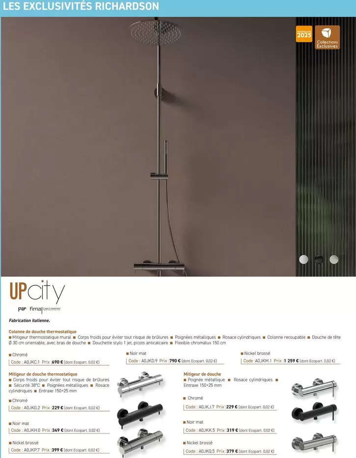 Upcity Colonne De Douche Thermostatique offre à 229€ sur Richardson