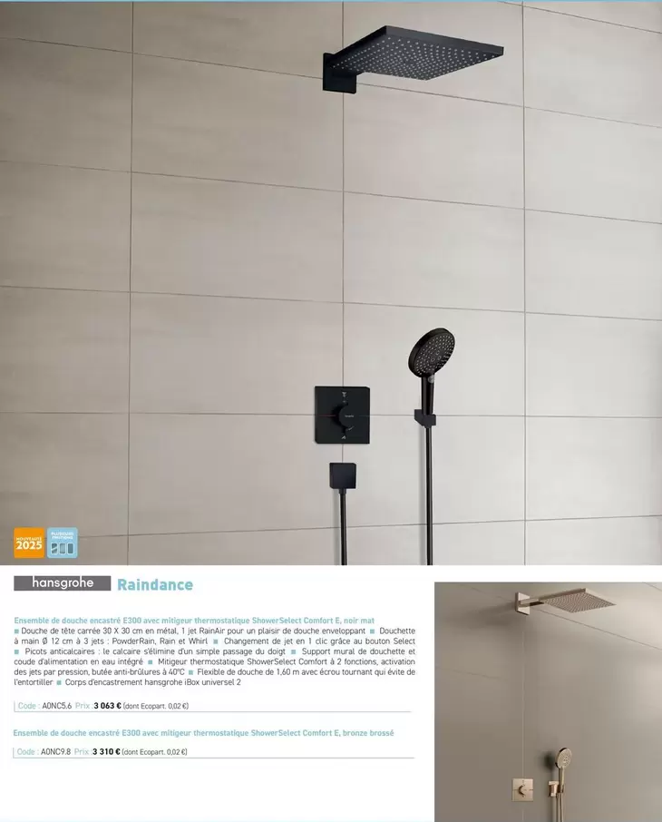 Hansgrohe - Raindance offre à 3063€ sur Richardson
