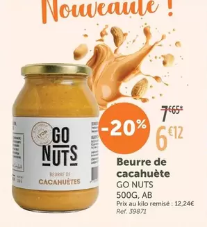 Go Nuts - Beurre De Cacahuète offre à 6,12€ sur L'Eau Vive