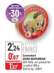 Bons Mayennais - Camembert offre à 2,24€ sur G20