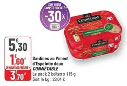 Connetable - Sardines Au Piment D'Espelette Doux offre à 5,3€ sur G20