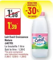 Lactel - Lait Eveil Croissance Nature offre à 1,39€ sur G20