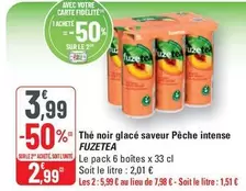 Fuzetea - Thé Noir Glacé Saveur Pêche Intense offre à 3,99€ sur G20