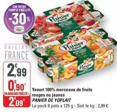 Yoplait - Yaourt 100% Morceaux De Fruits Rouges Ou Jaunes offre à 2,99€ sur G20