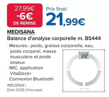 Balance D' Analyse Corporelle M. Bs444 offre à 21,99€ sur Costco